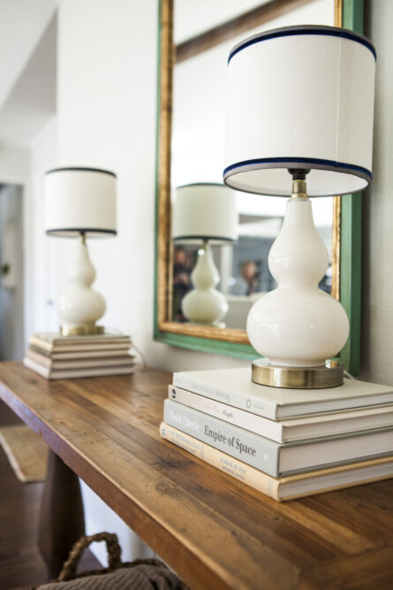 pair-of-custom-lampshades-console-styling