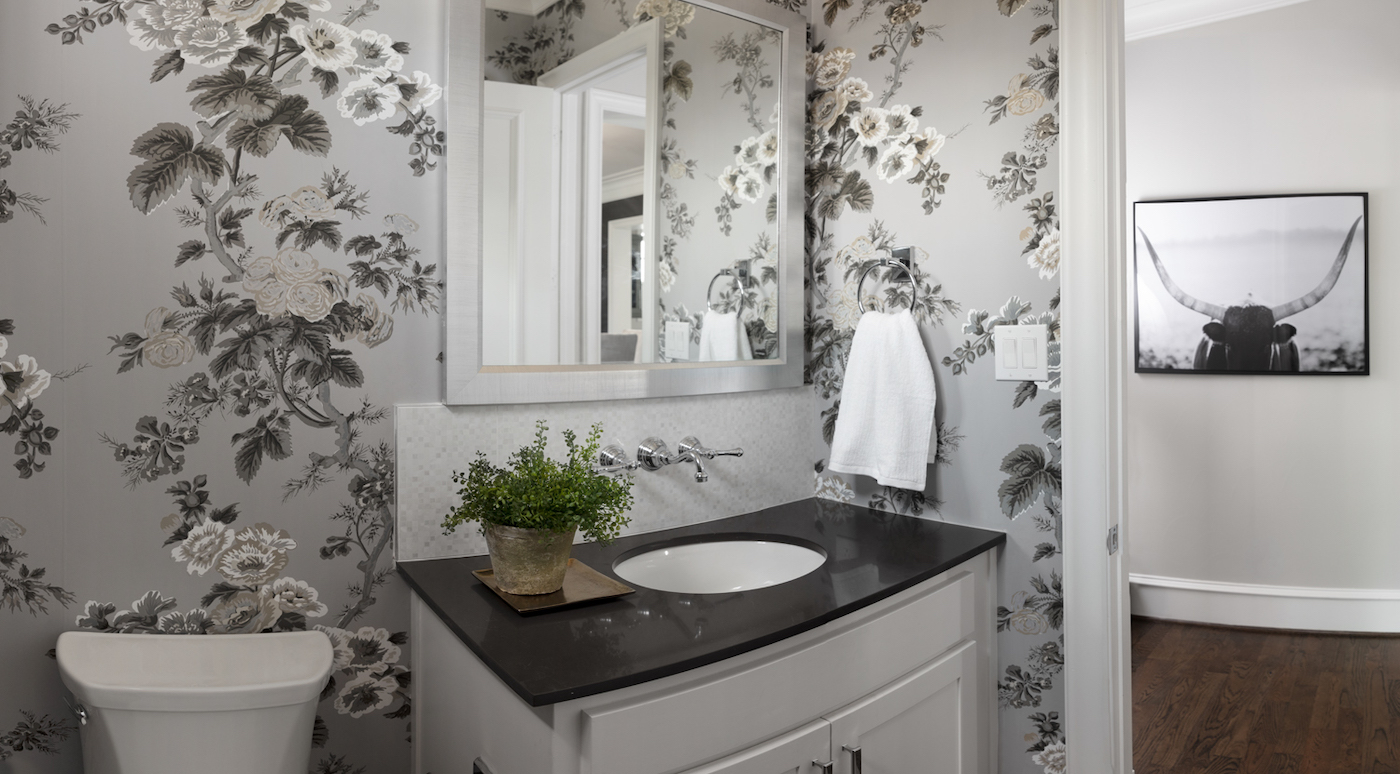 dallas-tx-bathroom-design-floral-wallpaper