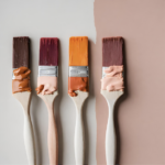brushes dipped in paint the wrong way, all in different shades of browns